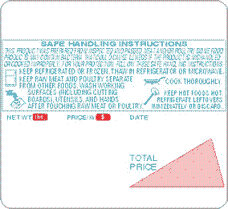 Label Red/Blue Safe Handling 64mm x 59mm